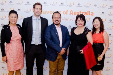 Senior Trade and Investment Commissioner, Ms Susan Kahwati (second from right) and Austrade colleagues, with Chef Adam Liaw.